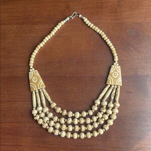 Natural Wooden Beaded Necklace